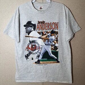 Vintage Brady Anderson MLB T-Shirt Gray Baltimore Orioles All American